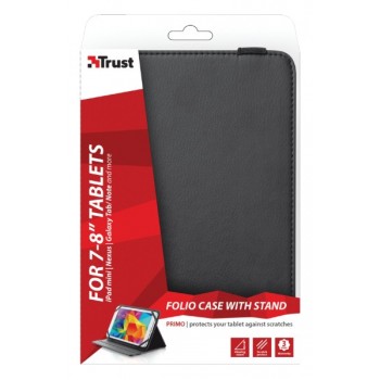 Capa TRUST Universal Folio Stand Tablets 7"a 8" Black - 20057