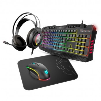 Krom Kritic Kit Gaming RGB Teclado + Auriculares + Rato + Tapete de Rato PT