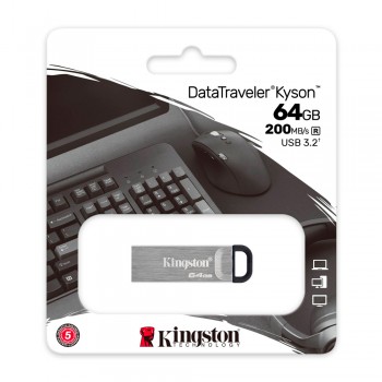 Pen Drive Kingston DataTraveler Kyson 64GB USB 3.2 Preta