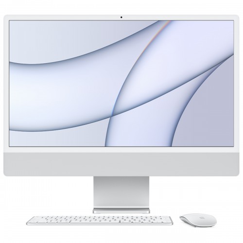 Apple iMac 24" (2021) | M1 CPU 8‑core, GPU 8-core | SSD 256GB | 8GB RAM | Prateado