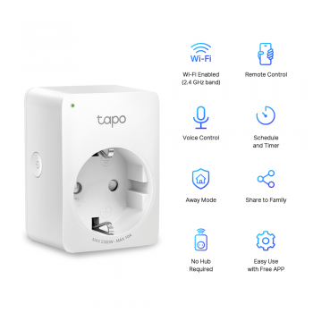 Tomada Inteligente TP-Link Tapo P100 Mini Smart Wi-Fi