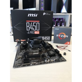 Mining Kit AM4 HIVE OS: MSI B450-A Pro Max| Ryzen 3 1200 AF | 4GB DDR4 | Sandisk Ultra Fit 32Gb