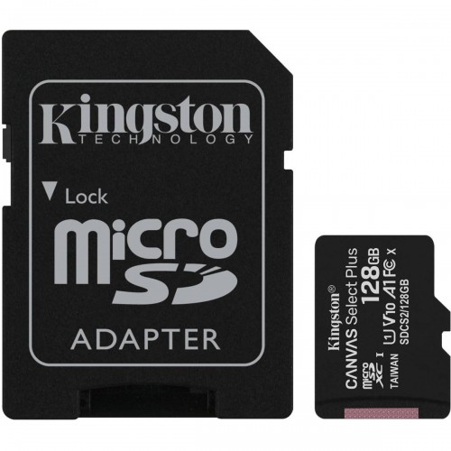 Cartão Memória Kingston Canvas Select Plus C10 A1 UHS-I microSDXC 128GB + Adaptador SD