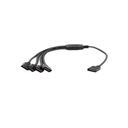 Cabo Splitter RGB Led 4pm(femea) 4x4pm(femea) 30cm Preto