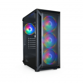 Caixa ATX Tooq RAGNAROK Mesh RGB c/ Vidro Temperado Preta