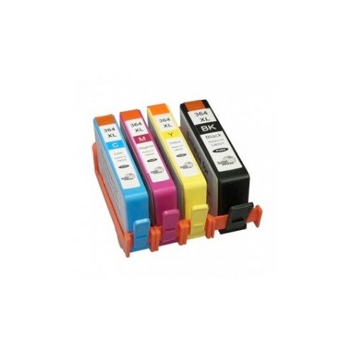 Pack 4 Tinteiros Compatíveis HP 364 XL BK-C-M-Y (Com Chip)