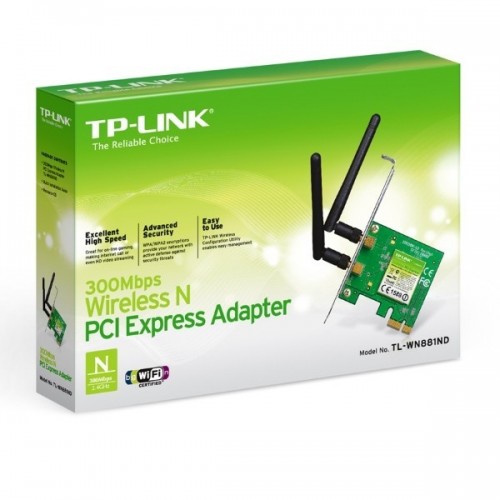 Placa Rede TP-Link Wireless N 300Mbps PCI-e - TL-WN881ND